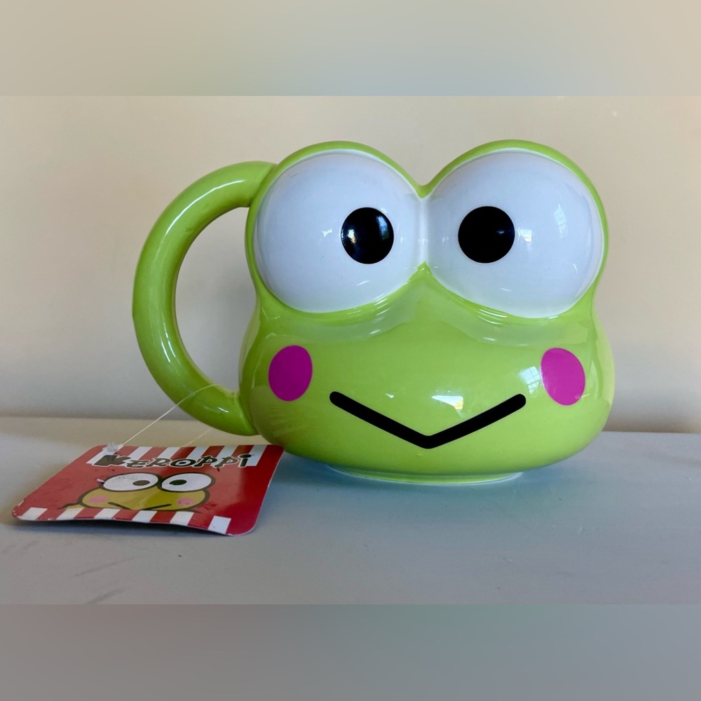 Bioworld Sanrio Keroppi & Friends Face Sculptured Shaped Ceramic Mug Hello Kitty